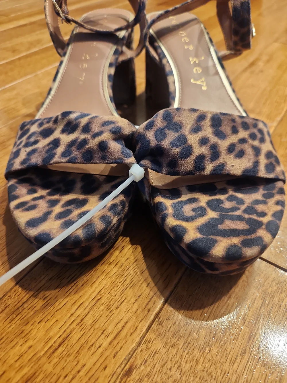 Copper Key Leopard Print Platform Block Heel Sandals Women’s Size 10M